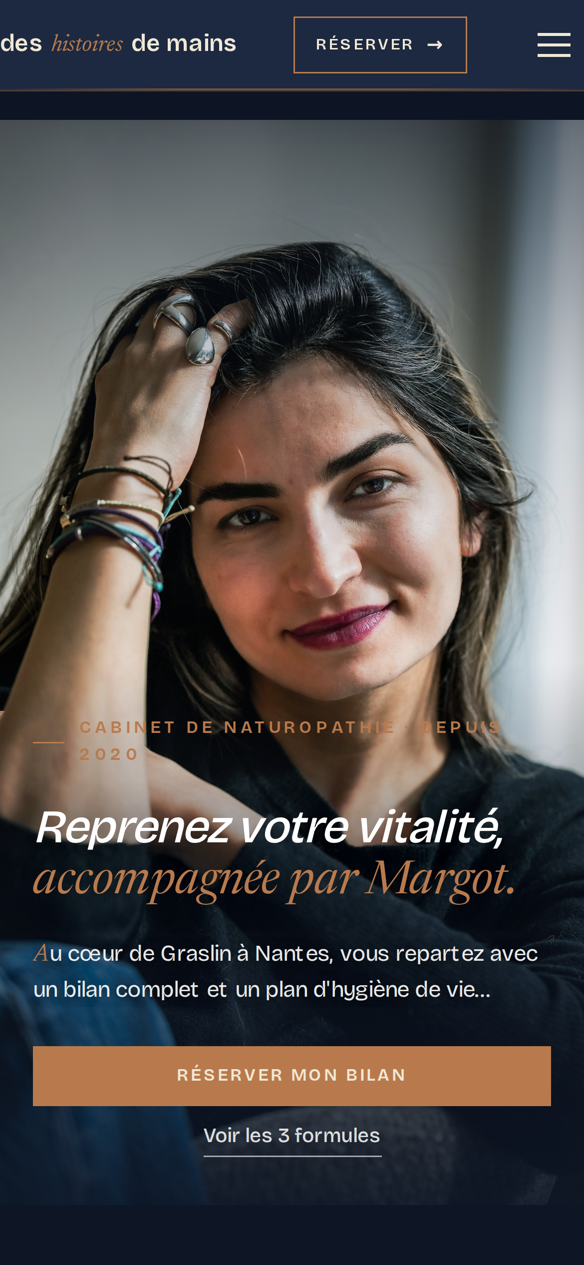 Site de Histoires de Mains sur téléphone