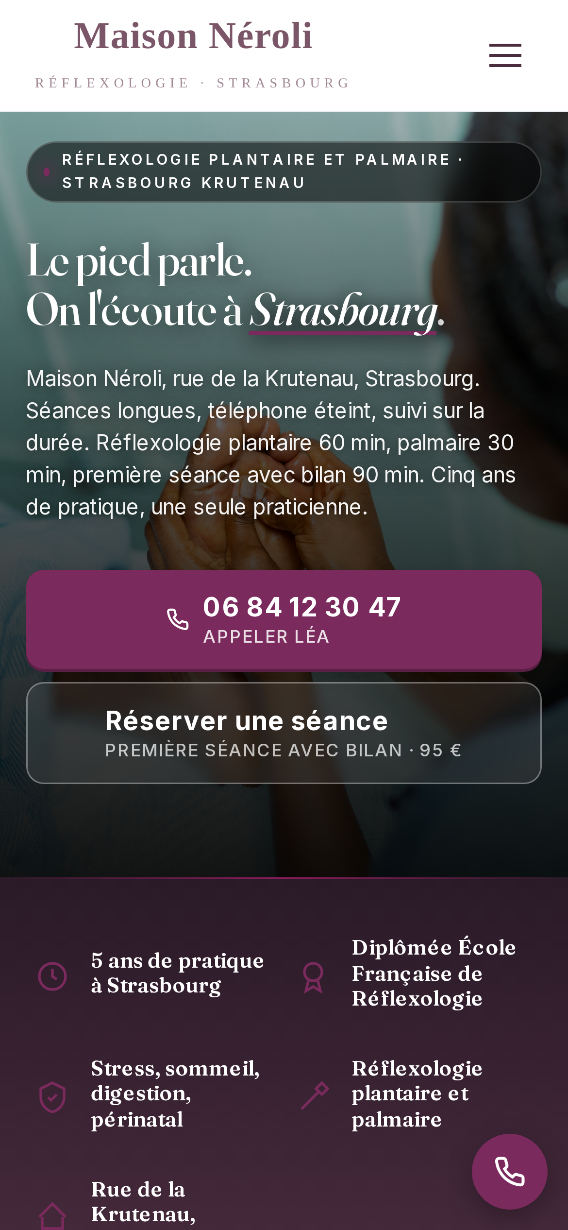 Site de Maison Néroli sur téléphone