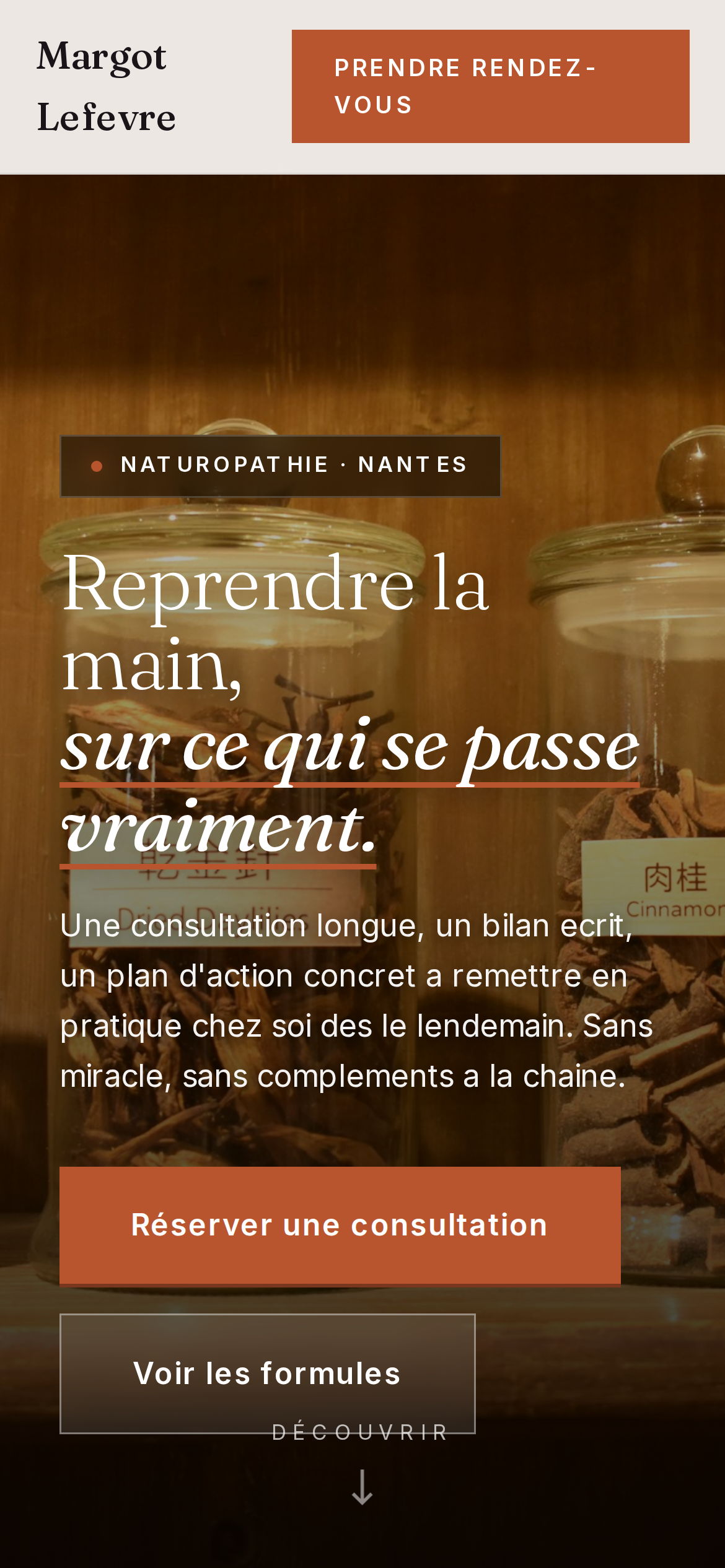 Site mobile de Margot, naturopathe à Nantes