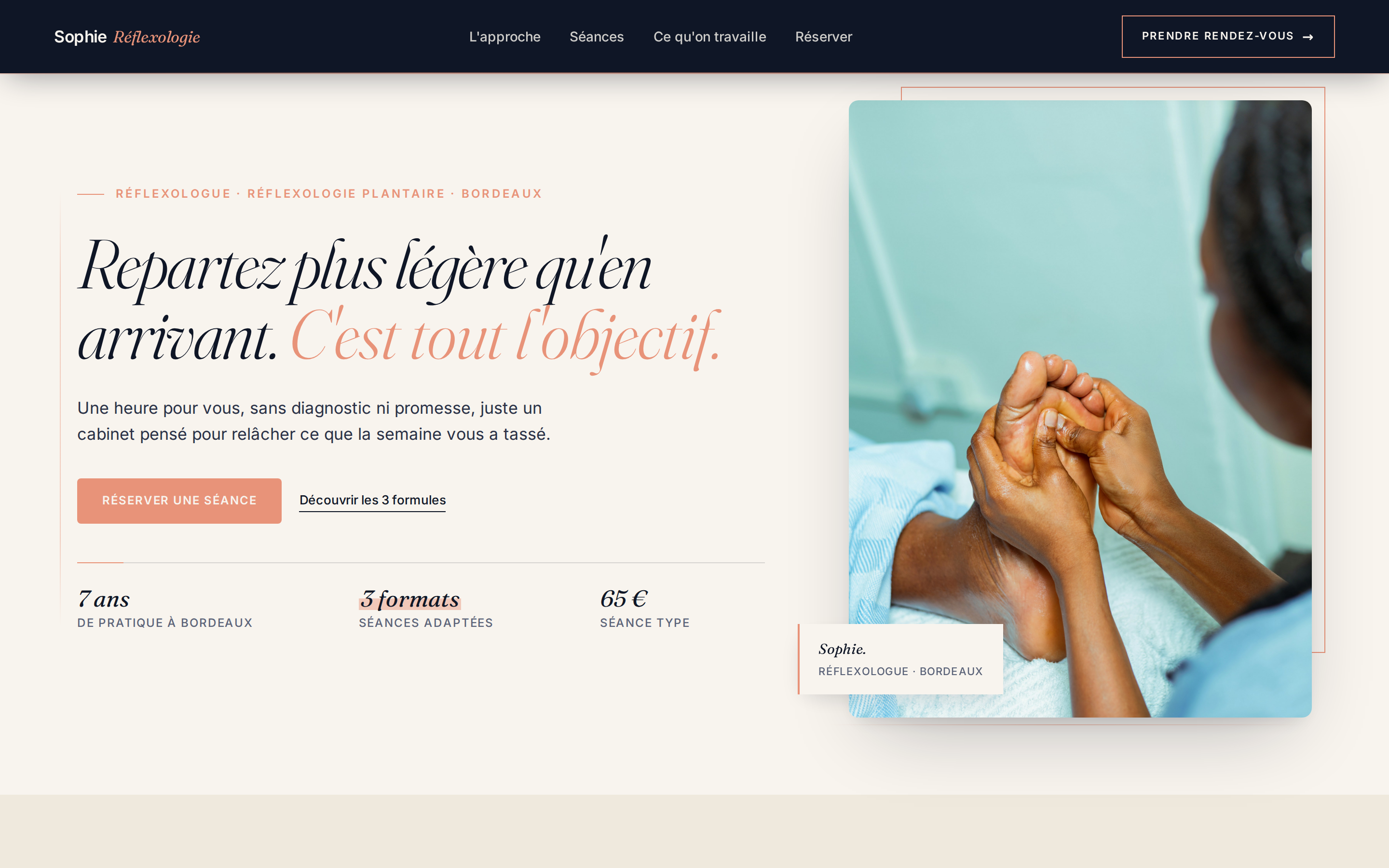 Site de Sophie, réflexologue à Bordeaux