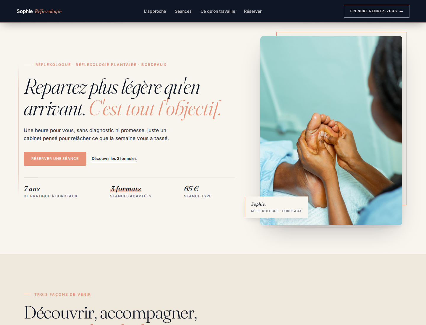 Site de Sophie, réflexologue à Bordeaux